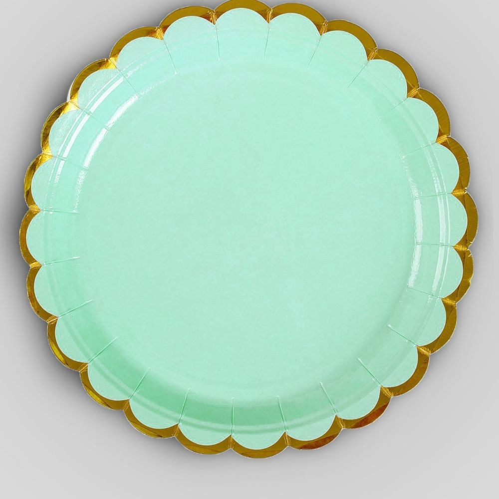 Тарелка с тиснением, набор 6 шт., цвет мятный