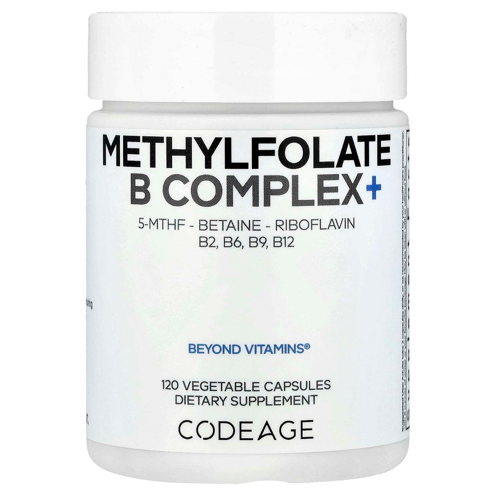 Codeage, Methylfolate B Complex+, комплекс витаминов группы B с метилфолатом, 120 растительных капсул