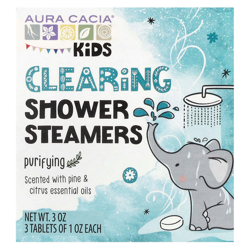 Aura Cacia, Kids, очищающие пароварки для душа, очищение, 3 таблетки