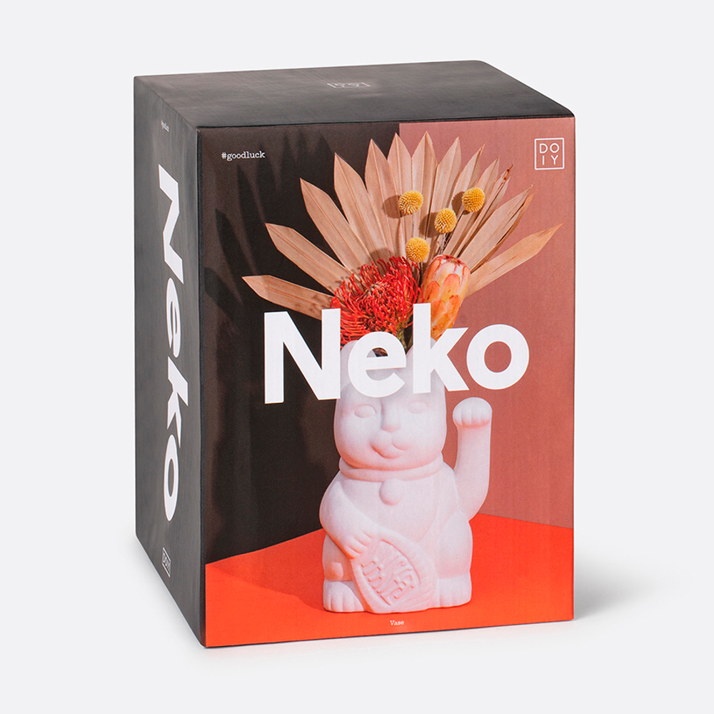 Ваза для цветов neko, 20 см, белая
