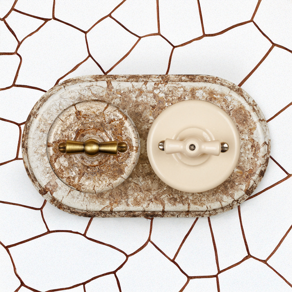 Рамка 2-х постовая, керамика, цвет мрамор BF2-620-09