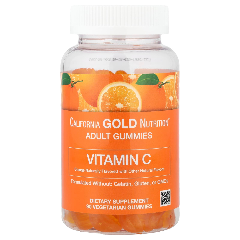 California Gold Nutrition, жевательный витамин C с витамином A из 100% бета-каротина, 90 вегетарианских жевательных таблеток