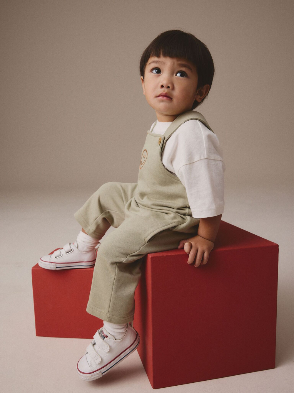 Комбинезон летний и футболка в комплекте для мальчика Next E60-794, Хаки, Белый