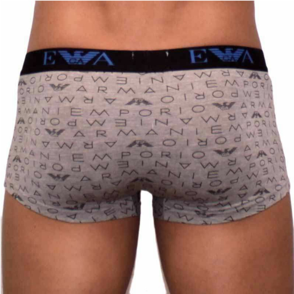 Мужские трусы Emporio Armani боксеры серые с принтом