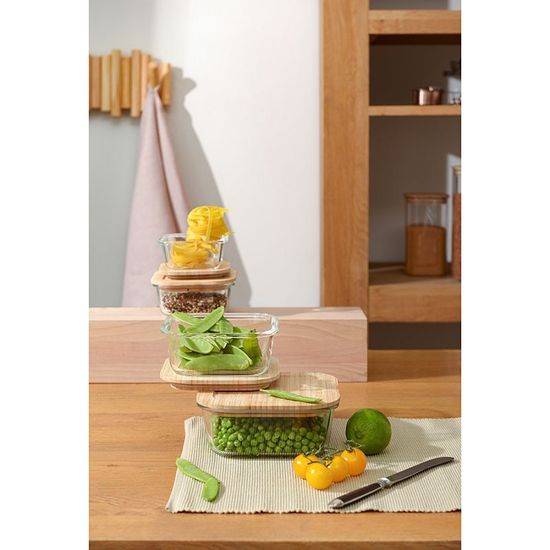 Контейнер для запекания и хранения Smart Solutions с крышкой из бамбука, 520 мл