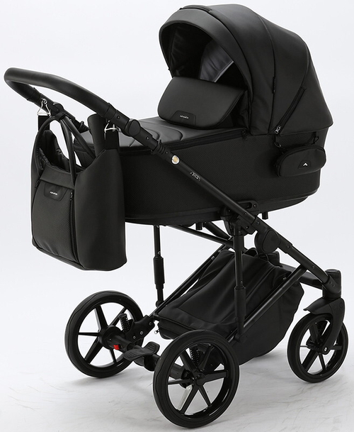 Детская коляска Adamex Zico Deluxe 2 в 1 Z-SA02 ЧЁРН.КОЖА
