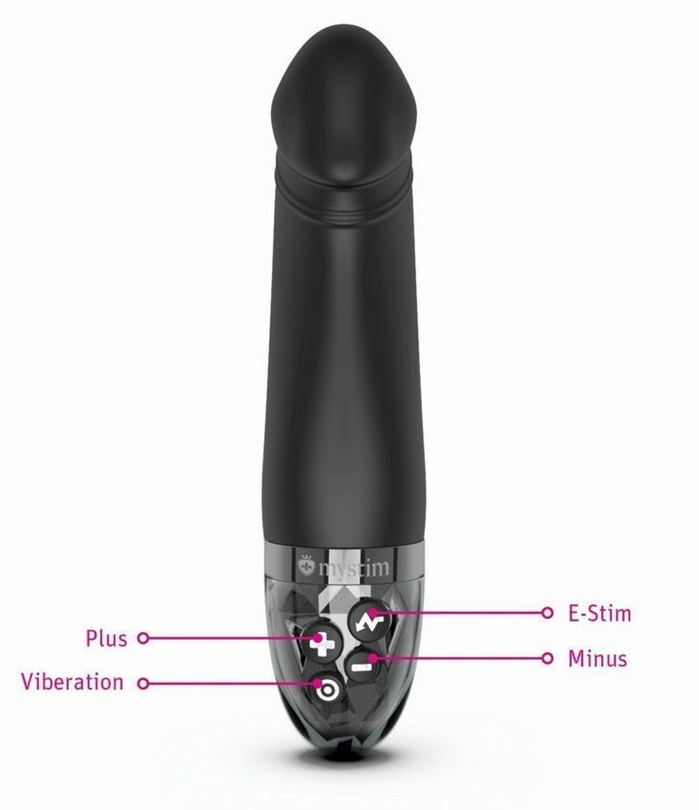 Черный вибратор с электростимуляцией Real Deal Neal - 16,5 см. (Цвет: черный)