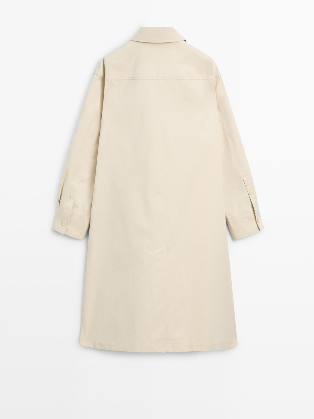 Massimo Dutti Хлопковый тренч, светло-желтый