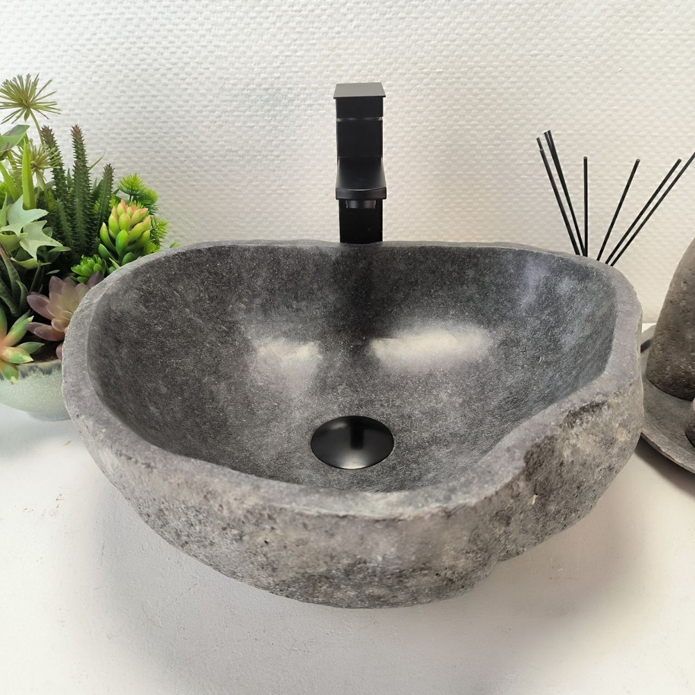 Раковина из речного камня RS-63512 (43*39*16) 0122