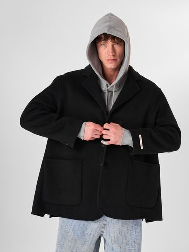 Черное шерстяное полупальто HEATHEN