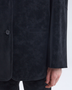 Жакет свободного кроя из искусственной замши черный