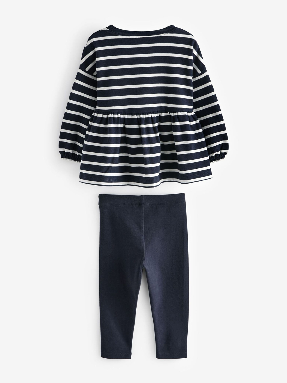 Лонгслив и легинсы в комплекте для девочки Next 386-271, Темно-синий, Белый