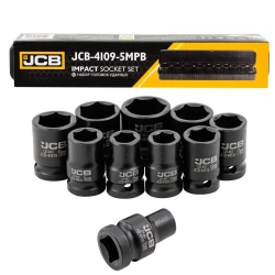 Набор головок ударных 10пр. 1/2''(6-гран) (10,12,13,14,16,17,19,21,22,24,мм), в металл. кейсе JCB JCB-4109-5MPB