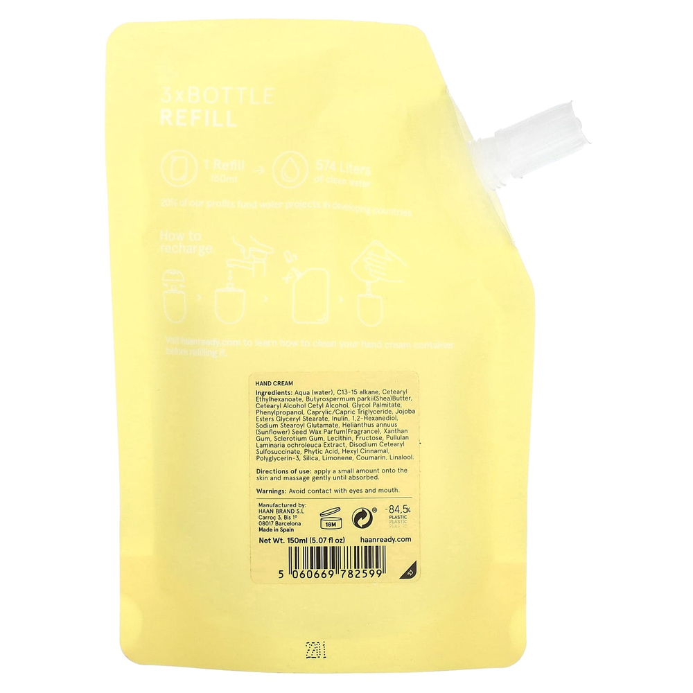 Haan, сменный крем для рук, с ароматом кокоса, 150 мл (5,07 жидк. унции)