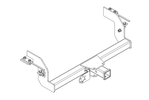 Фаркоп на Suzuki Jimny 2018- без выреза в бампере. Тип шара: E. Нагрузки: 1200/75 кг, SZ 13