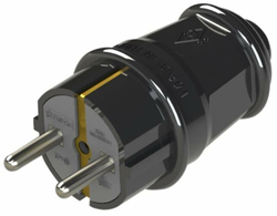 Вилка NE-AD 16А 250В (АБС-пластик, прямая, земля) 1010 (Турция)