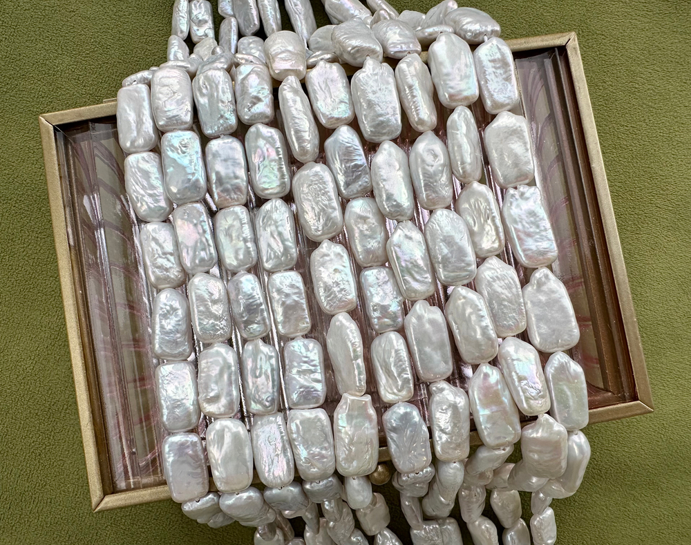 Жемчуг натуральный бусина, 9х20мм, 4А (1шт)