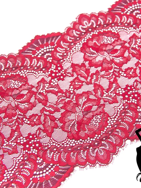 03-05 Кружево эластичные реснички 23 см, бордо