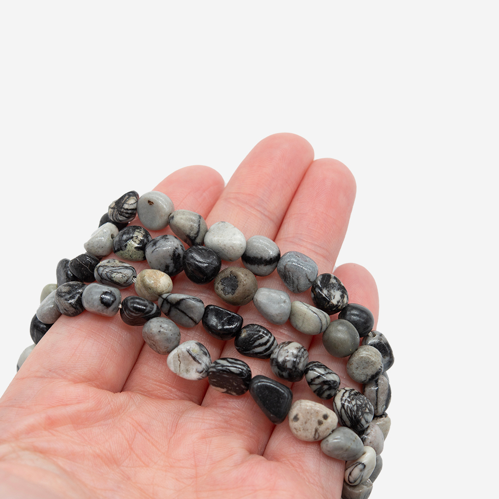 Яшма сетчатая натуральная, фриформ, 7-10мм