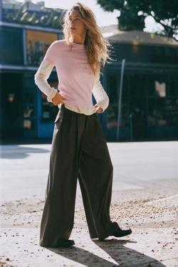 ZARA БРЮКИ С ЗАЩИПАМИ И КЛАПАНАМИ, СЕРО-КОРИЧНЕВЫЙ