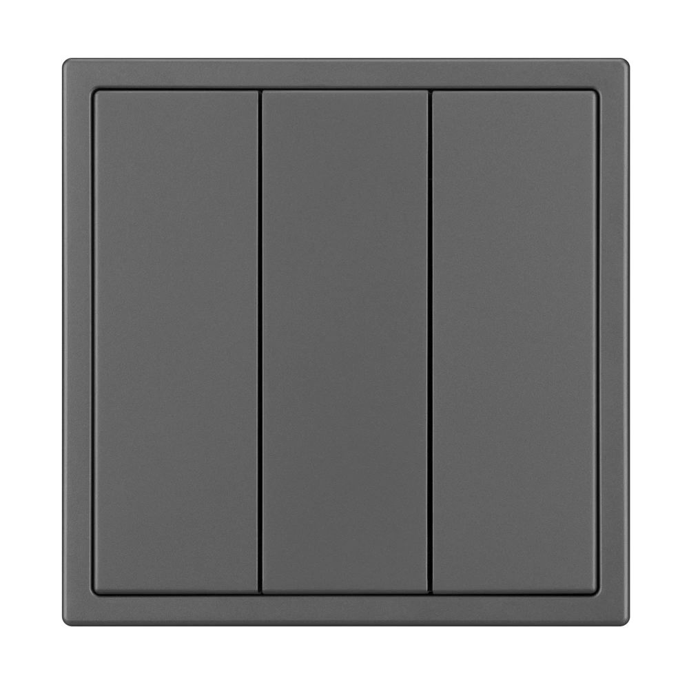 Механизм выключателя трехклавишный непроходной SWT-NOBE-MK03-SFPL-GR (230V, 10A) (Arlight, Серый базальт) 061799