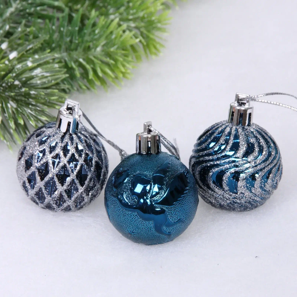 Набор ёлочных украшений «Elegant shine» 4 см (30 предмета), Сапфир