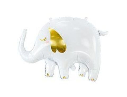 Шар (33''/84 см) Фигура, Слоник, Белый, 1 шт. Д054