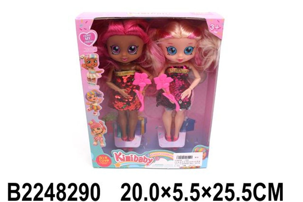 Кукла тип Модница 2шт на шарнирах 25см, коробка 194
