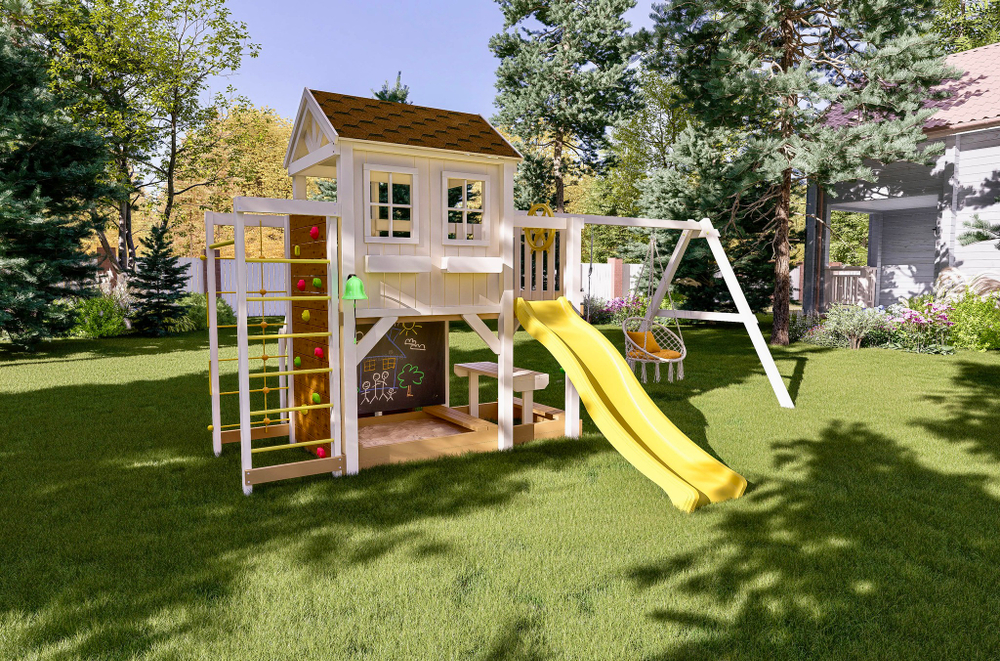 Детский домик с качелями "Прованс - спорт плюс"