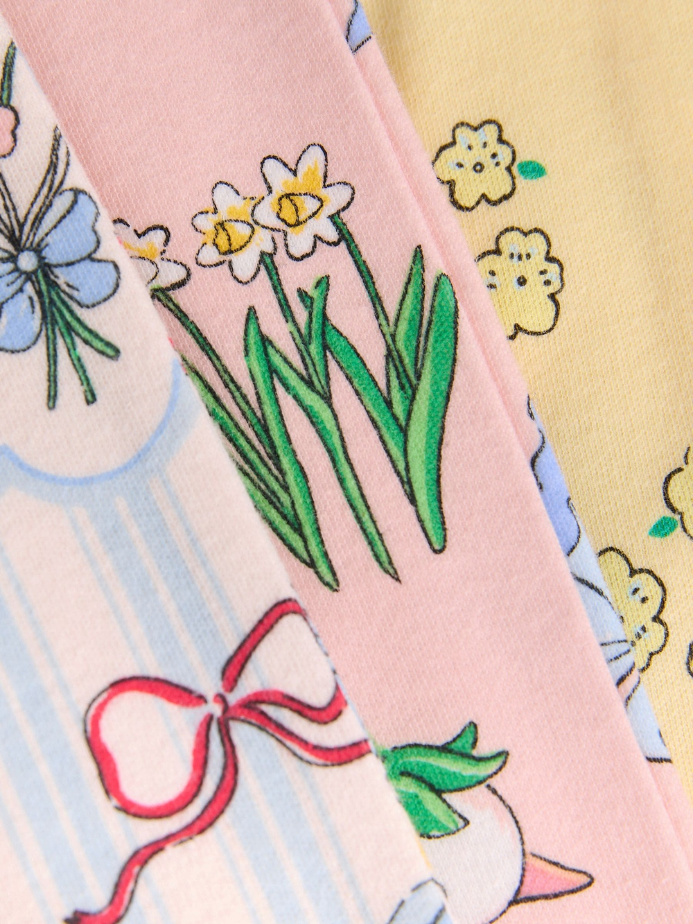 Пижама для девочки Next AJ8-346, 3 шт., Розовый, Светло-желтый, Голубой