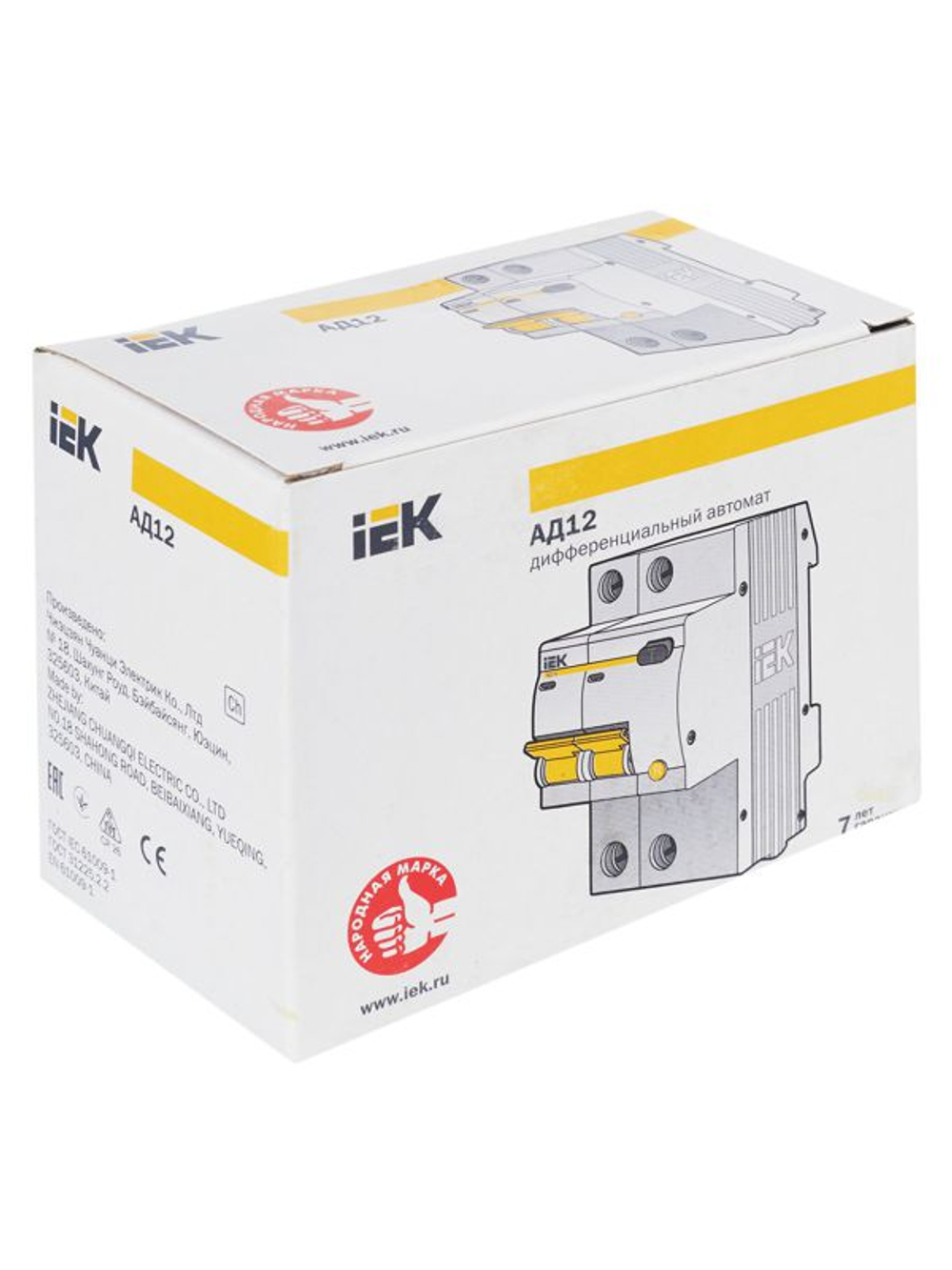 Выключатель автоматический дифференциального тока 2п C 16А 10мА тип AC 4.5кА АД-12 KARAT IEK MAD10-2-016-C-010