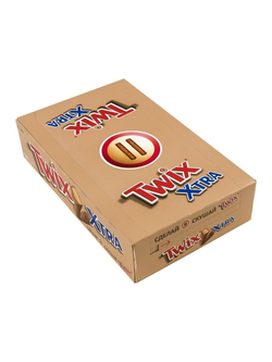 Шоколадные батончики Твикс Xtra 1 блок (82 г * 24 шт)