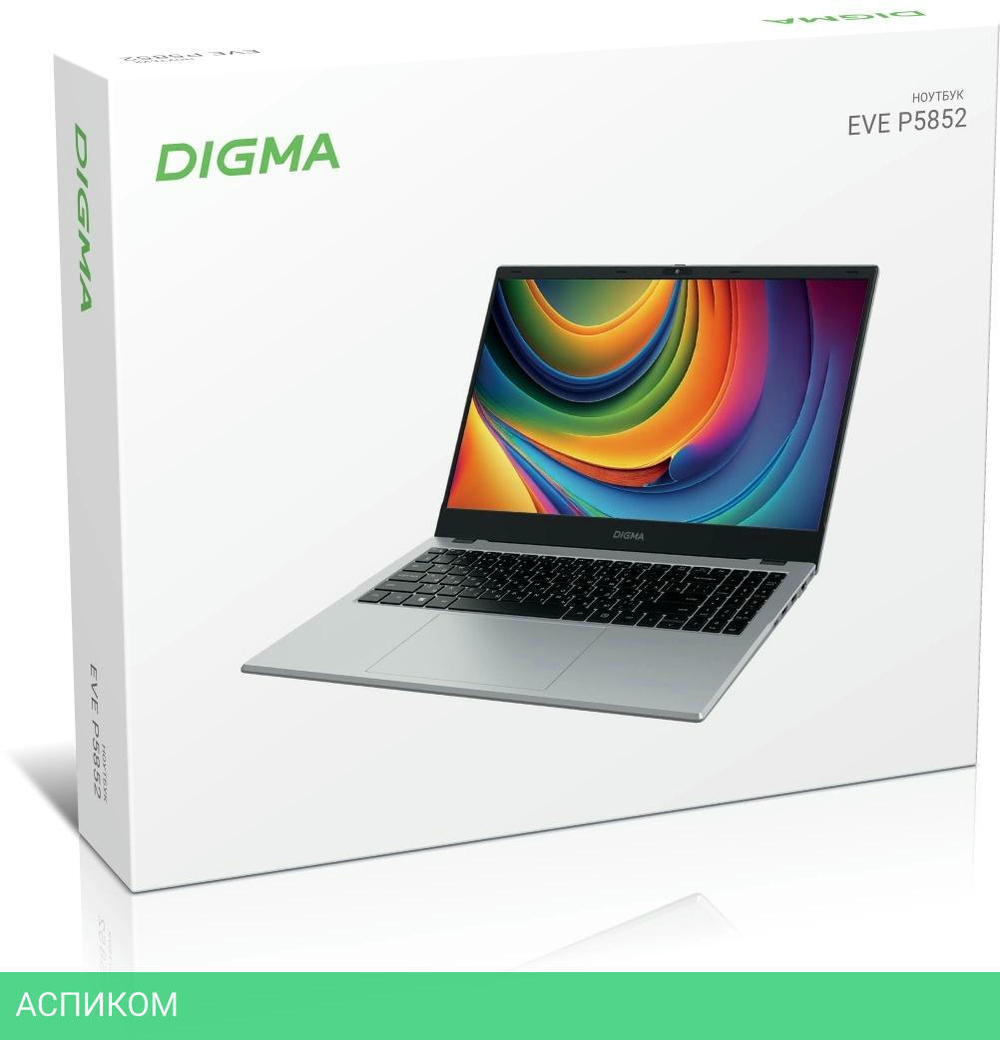 Ноутбук Digma EVE P5852 N-series N200 Silver (DN15N2-8CXW01)