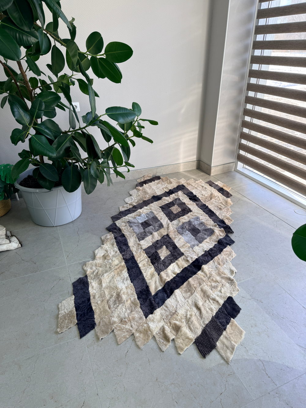 Покрывало меховое ковер из шкуры овчины