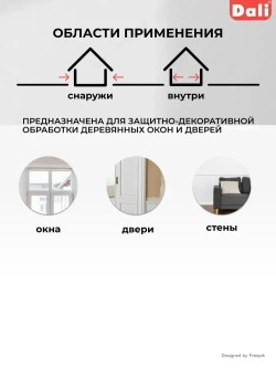 Эмаль для окон и дверей Dali, акриловая, полуматовая, база A, белая 1кг