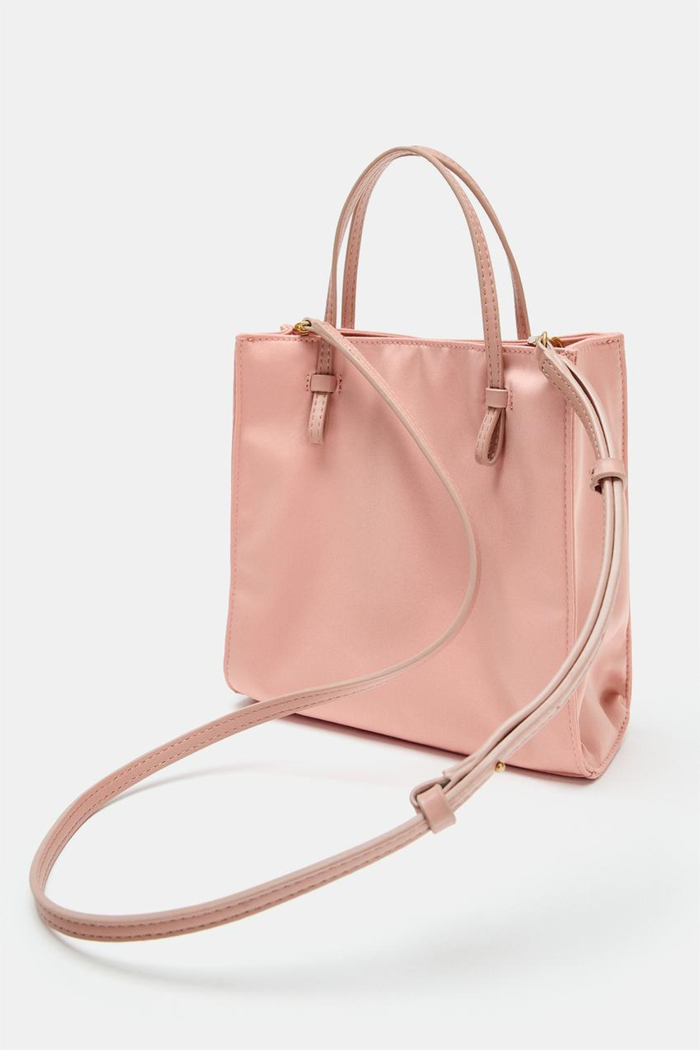 ZARA СУМКА С АТЛАСНЫМ ЭФФЕКТОМ, РОЗОВЫЙ