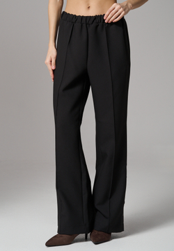 Брюки прямые с кнопками черные