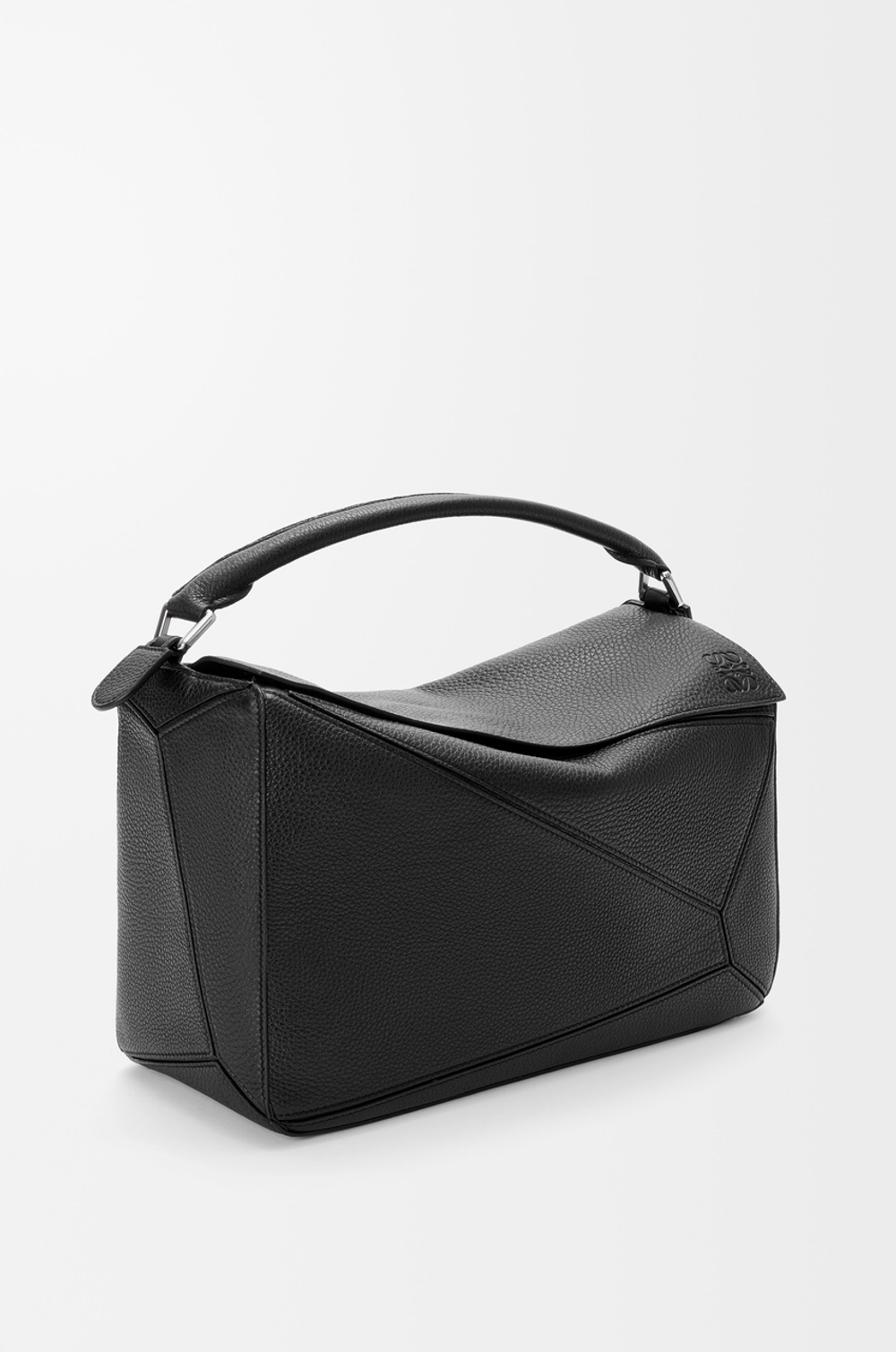 Loewe Большая сумка Puzzle мягкой зернистой телячьей кожи, черный
