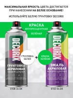 Краска аэрозольная зеленая флуоресцентная матовая DECORIX - эмаль акриловая в баллончике для любых поверхностей 520 мл