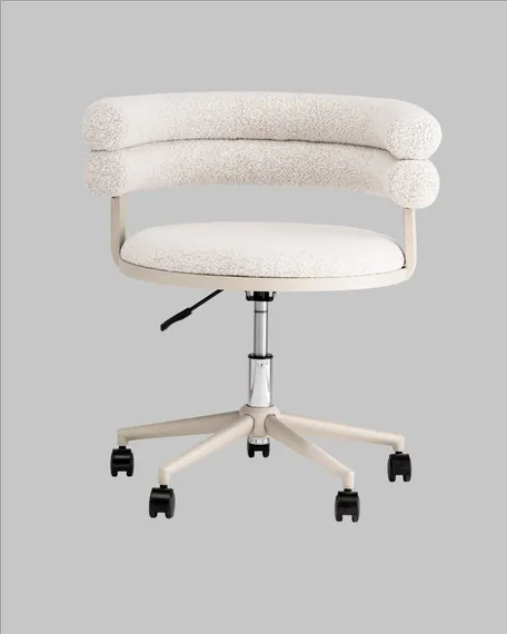 Стул офисный Castor, бежевое букле, бежевый ножки