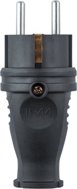 Вилка Navigator 61 368 NCA-PLR02-16A-E-IP44-BL прямая с/з каучук черная