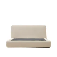 Кровать Martina со съемным бежевым чехлом из ткани букле под матрас 160 х 200 см