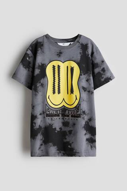 H&M Футболка с принтом, темно-серый