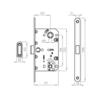 Защелка врезная MAGNLN96WC-50/IND (LN96WC-50/IND) AL алюминий