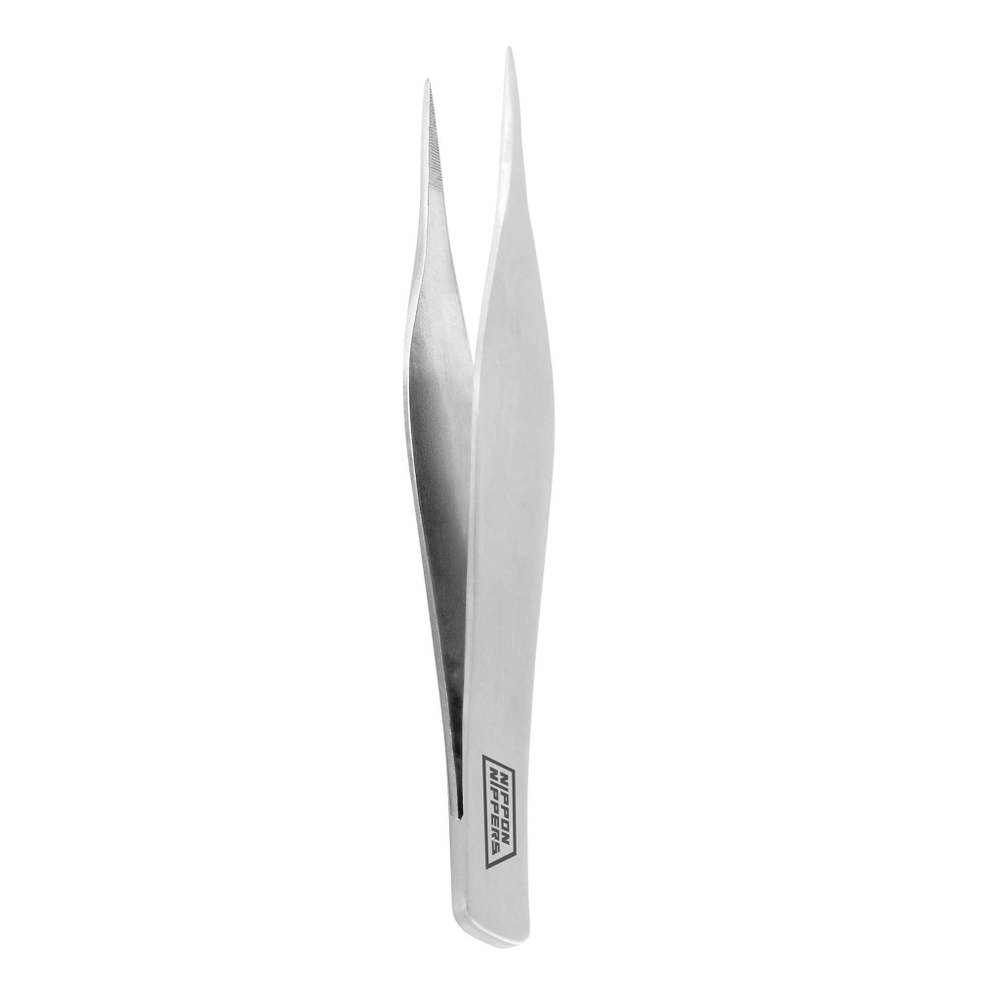 NN_T-06 Nippon Nippers. Пинцет для кожи. Острый край с насечкой. Широкий. Длина 95 мм.