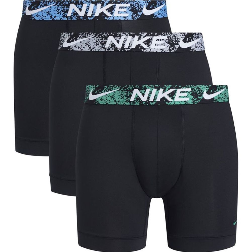 Мужские спортивные боксеры Nike Dri-Fit Essential Micro Boxer Brief 3P - black distract wb/stadium green/uni