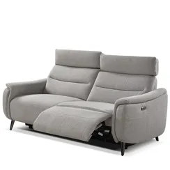 Диван c электро-реклайнером Level, 183 см, серое букле