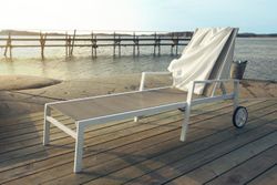 Leone, лежак белый/серый, алюминий