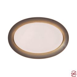 Блюдо овальное Falkenporzellan Deluxe Shape - Rio Black Gold 35 см