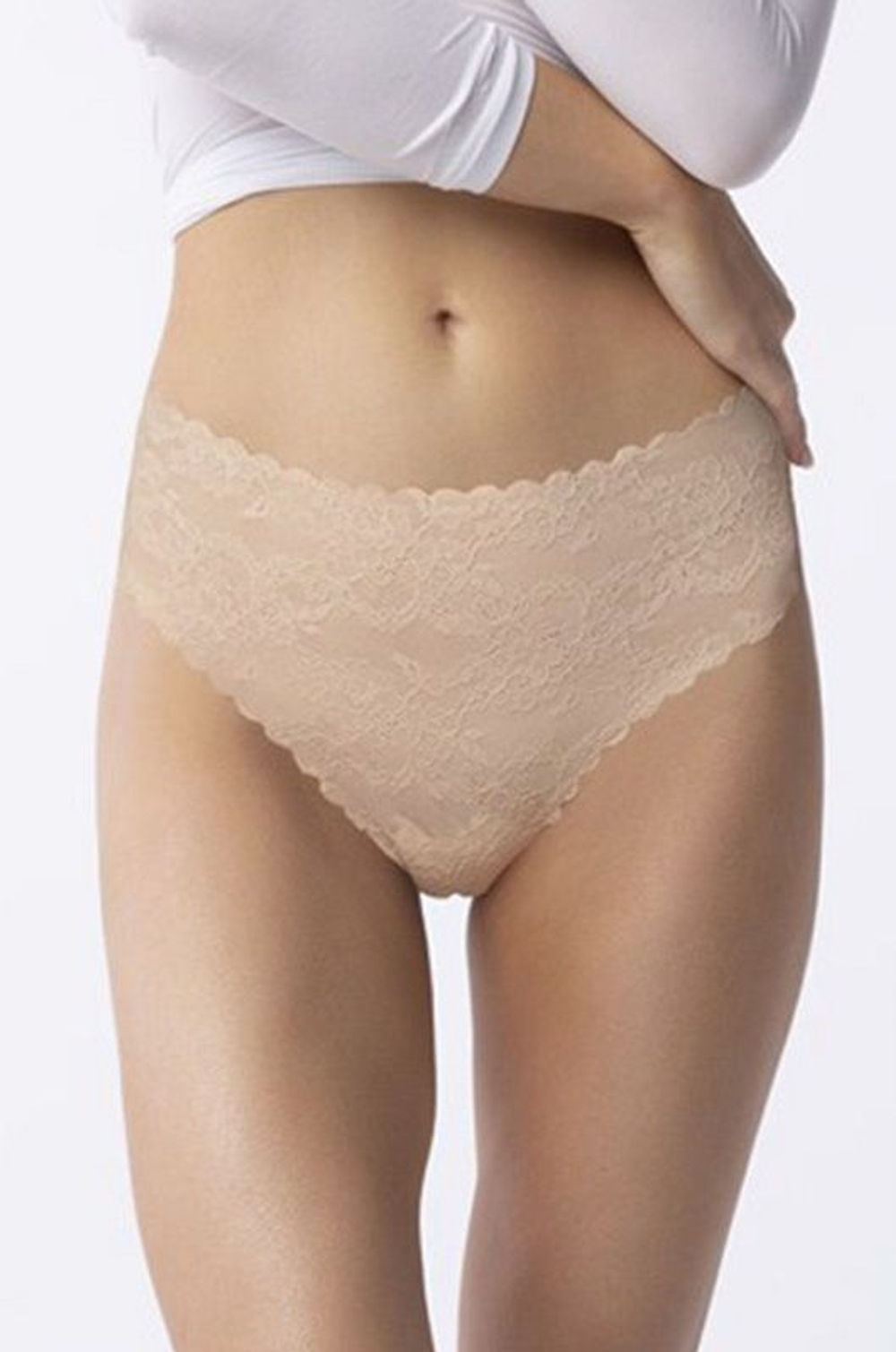 Трусики-стринги Bellie с высокой линией талии (Размер: XL) (Цвет: черный)